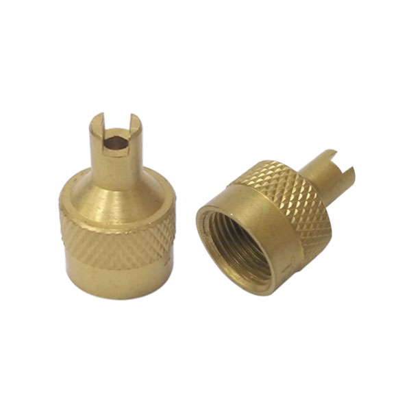 TBP-38 Metal valve cap and valve wrench- Gold